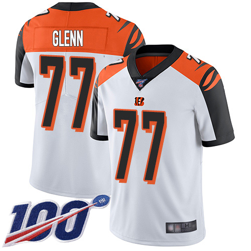 Cincinnati Bengals Limited White Men Cordy Glenn Road Jersey NFL Footballl #77 100th Season Vapor Untouchable